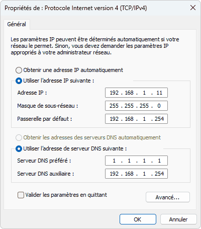 Configuration IP